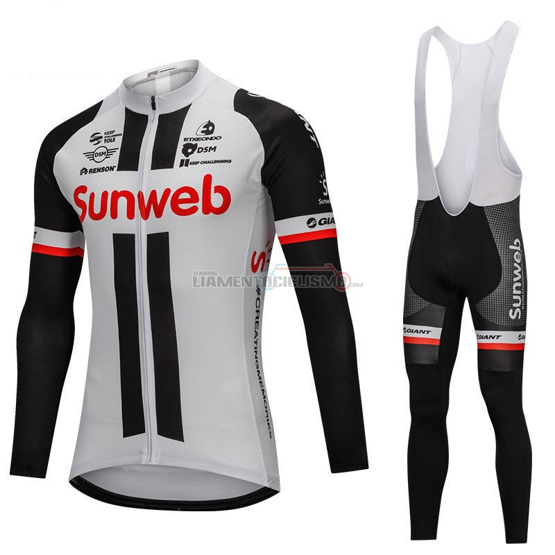 Abbigliamento Ciclismo Sunweb ML 2018 Grigio e Nero